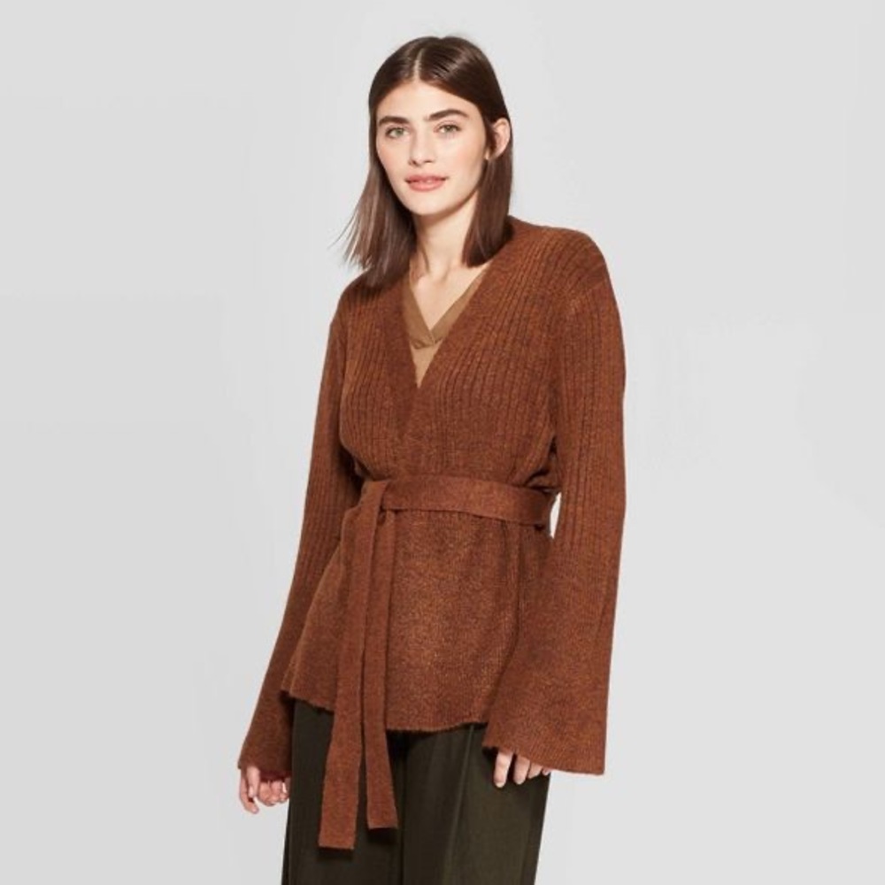 Brown wrap sweater